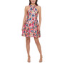 Women's Printed Cross-Neck Fit & Flare Side-Pocket Halter Dress