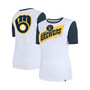 Women's White Milwaukee Brewers Colorblock T-shirt
