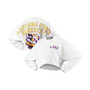 Women's White LSU Tigers Raw Hem Cropped Long Sleeve T-shirt