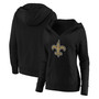 Plus Size Black New Orleans Saints Primary Team Logo V-Neck Pullover Hoodie