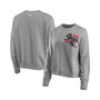 Women's Heathered Gray Houston Rockets Patch Applique Pullover Sweatshirt