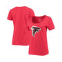 Women's Red Atlanta Falcons Primary Scoop Neck T-shirt