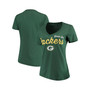 Women's Green Green Bay Packers Post Season V-Neck T-shirt