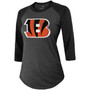 Women's Joe Burrow Black Cincinnati Bengals Player Name Number Raglan 3/4 Sleeve T-shirt