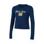 Women's Navy Notre Dame Fighting Irish Vault Cropped Long Sleeve T-shirt