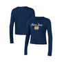 Women's Navy Notre Dame Fighting Irish Vault Cropped Long Sleeve T-shirt