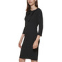 Scuba-Crepe Bow-Neck Sheath Dress
