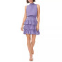 Women's Sleeveless Smocked Neck Dress with Ruffle Tiered Skirt