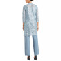 Petite 3-Pc. Sequined-Lace Jacket, Top & Pants