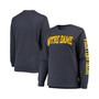 Women's Heathered Navy Notre Dame Fighting Irish Plus Size Two-Hit Canyon Long Sleeve T-shirt