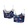 Women's Navy Denver Broncos Breakthrough Allover Knit Lounge Bralette