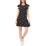 Women's Floral-Print Double-Ruffle-Sleeve Knit Dress