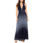 Women's Ombré Metallic Crinkled Gown