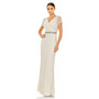 Women's Beaded Butterfly Sleeve Column Gown