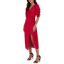 Women's Faux-Wrap Puffed-Sleeve Dress