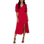 Women's Faux-Wrap Puffed-Sleeve Dress