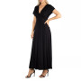 Women's Cap Sleeve V-Neck Maxi Dress