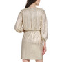Petite Metallic Animal-Print Blouson Dress