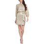 Petite Metallic Animal-Print Blouson Dress