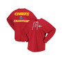 Women's Branded Red Kansas City Chiefs Super Bowl LVII Champions Lace-Up Long Sleeve T-shirt