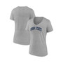 Women's Branded Heather Gray Penn State Nittany Lions Basic Arch V-Neck T-shirt
