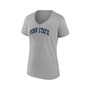 Women's Branded Heather Gray Penn State Nittany Lions Basic Arch V-Neck T-shirt