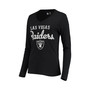 Women's Black Las Vegas Raiders Post Season Long Sleeve V-Neck T-shirt