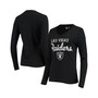 Women's Black Las Vegas Raiders Post Season Long Sleeve V-Neck T-shirt