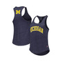 Women's Heather Navy Michigan Wolverines Two-Hit Intramural Tri-Blend Scoop Neck Racerback Tank Top