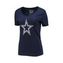 Women's Branded Dak Prescott Navy Dallas Cowboys Player Icon Name and Number V-Neck T-shirt