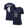 Women's Branded Dak Prescott Navy Dallas Cowboys Player Icon Name and Number V-Neck T-shirt