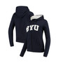Women's Stadium Athletic Navy BYU Cougars Arched Name Full-Zip Hoodie