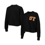 Women's Black Texas Longhorns Back To Reality Colorblock Pullover Sweatshirt