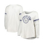 Women's White Notre Dame Fighting Irish Contrast Stripe Plus Size Scoop Neck Long Sleeve T-shirt