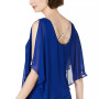 Rhinestone-Trim Chiffon Popover Dress