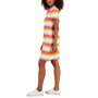 Women's Short Sleeve Rainbow Polo Dress
