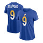 Women's Matthew Stafford Royal Los Angeles Rams Name Number T-shirt