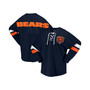 Women's Branded Navy Chicago Bears Spirit Jersey Lace-Up V-Neck Long Sleeve T-shirt