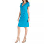 Faux Wrap over Dress with Cap Sleeves
