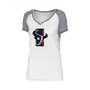 Women's White, Gray Houston Texans Training Camp Raglan V-Neck T-shirt