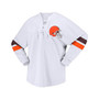 Women's Branded White Cleveland Browns Spirit Jersey Lace-Up V-Neck Long Sleeve T-shirt