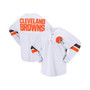 Women's Branded White Cleveland Browns Spirit Jersey Lace-Up V-Neck Long Sleeve T-shirt