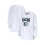 Women's White Philadelphia Eagles Oversized Pullover Sweatshirt