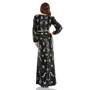 Women's Embellished Wrap Over Bishop Sleeve Gown