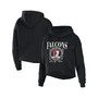 Women's Black Atlanta Falcons Cropped Sponge Fleece Pullover Hoodie
