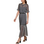 Women's Houndstooth-Print Chiffon Dress