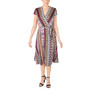 Women's Printed Fit & Flare Wrap Dress
