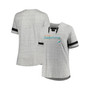 Women's Heather Gray Miami Dolphins Plus Size Lace-Up V-Neck T-shirt