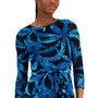 Women's Printed Mesh 3/4-Sleeve Maxi Dress