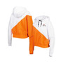 Women's White, Orange Denver Broncos Bobbi Color Blocked Pullover Hoodie